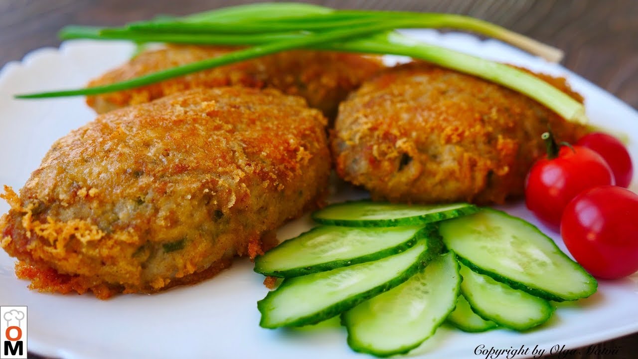 Шницели с мясом и рисом обед на всю семью