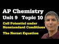 Nernst Equation and Galvanic Cells