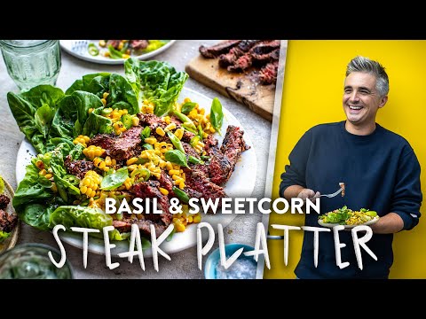 Basil & Sweetcorn Steak Platter 🌽