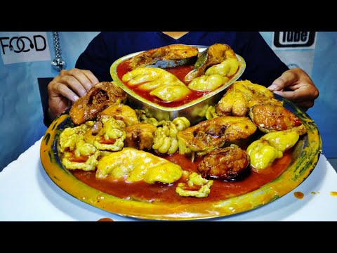 Extra Oily & Very Spicy Fatty Fish Curry Rice | Mutton Fat + Fish Masala | Machli or Charbi Eating