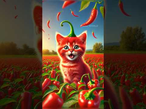 Red Pepper Cat?! 🌶️🔥 #cat #cute #kitten #meow #animals