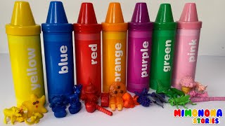 ¡7 CRAYONES GIGANTES Mágicos! 🌈 ¡Juguetes Sorpresa para Niños! Mimonona Stories