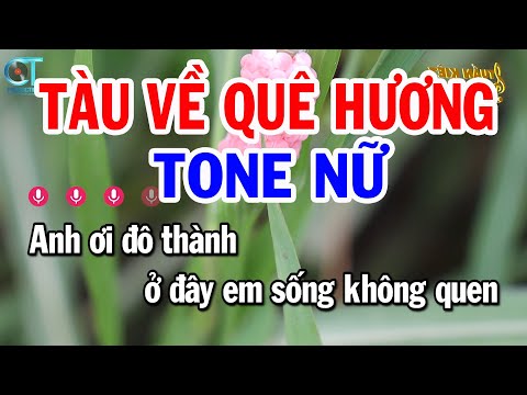 Karaoke Tàu Về Quê Hương Tone Nữ ( Am ) Nhạc Sống Mới | Karaoke Tuấn Kiệt