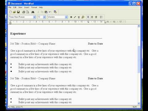 Wordpad Resume Templates Jobs Ecityworks Wordpad Resume Templates Jobs Ecityworks