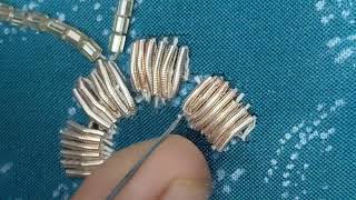 Zardosi work//Aari work zardosi flower design//Hand embroidery//tutorial classes
