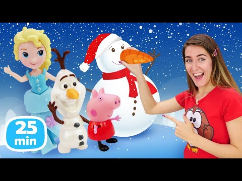 ¡Navidad en la Guardería Infantil con Peppa Pig, Elsa y Gekko de PJ Masks! Videos de juguetes.