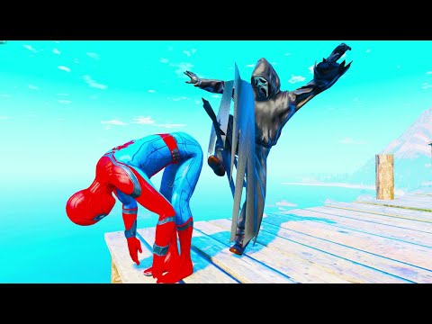 GTA 5 Spiderman vs Ghost Epic Ragdolls Compilation ep.42  (Euphoria physics )