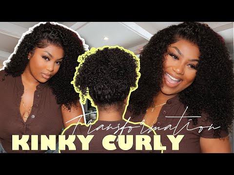 grwm | Natural kinky curly 360 lace wig edition!! Bombshell Love Island Soft Hair Kisslovehair