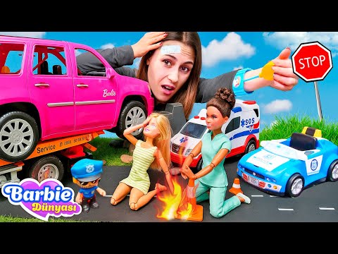 OLAMAZ! Barbie telaştan kaza yapıyor! Ayşe iyi mi? Kız oyunları.