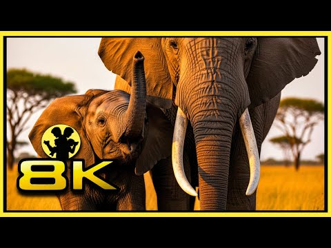 8K VIDEO AFRICAN WILDLIFE IN SLOWMOTION MASAI MARA AND AMBOSELI  WITH RELAXATION MUSIC FOR 4K/8KTV