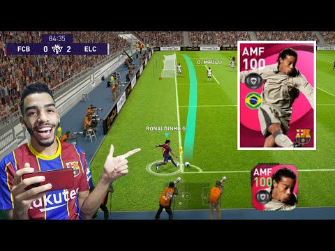 RONALDINHO 100 Rated iconic moment Review 🔥 The best AMF in the game 😱 pes 21 mobile