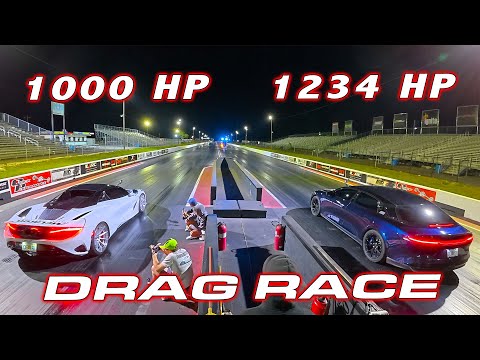1,000 HP McLaren 750S vs Lucid Air Sapphire 1/4 Mile Drag Race