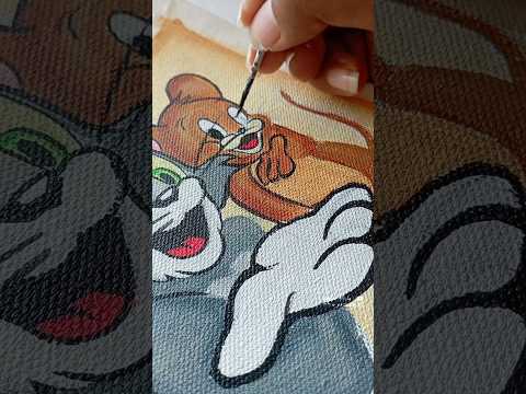 Best Friends painting on Canvas?😻🐭 #shorts