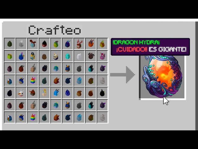 Combiné 100 Huevos de DRAGONES en MINECRAFT