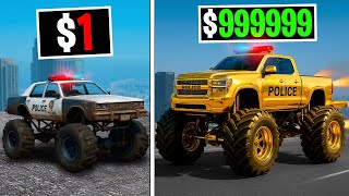 $1 to $1,000,000 MONSTER TRUCK COP CAR in GTA 5...