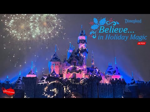 Disneyland Believe in Holiday Magic Firework Show with Castle Projections [4K] Christmas 2024