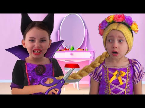 Princesa Rapunzel juegan con espejo mágico | cuentos infantiles en Español