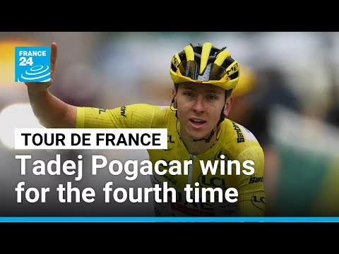 YouTube video thumbnail: Tadej Pogacar Wins a Fourth Tour de France, Wout van Aert Takes the Final Stage 