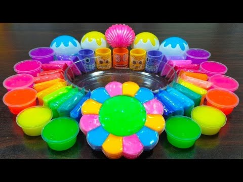 RAINBOW CLAY ! Mixing random things into homemade slime ! Satisfying slime videos !!!