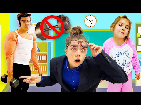 Vídeo engraçado sobre o comportamento de crianças em idade escolar👨‍🏫Mia e Artem na escola🎈💼