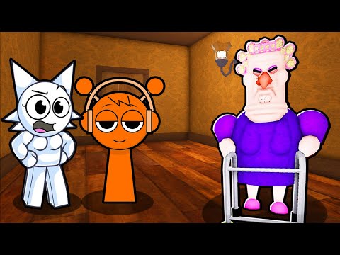 SPRUNKI WENDA AND OREN ESCAPE GRUMPY GRAN IN ROBLOX