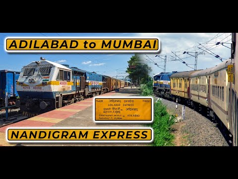 ADILABAD to MUMBAI (Thane) : Onboard Nandigram Express with some beautiful tracksounds | SEP 2023