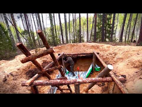 Man Builds Secret Underground Cabin in the Forest | Start to Finish by ‪RuslaninTheWoods‬