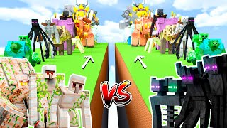 ENDEMRANS Army vs GOLEMS Army Deathrun | Minecraft Mob Battle