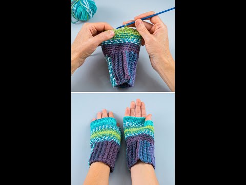 Fast and easy crochet fingerless gloves tutorial! Miarti🧶