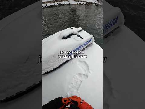 jetskiing in the snow #sendit #yamaha #jetski #pov #extremesports #jetskiing #lakelife #4stroke