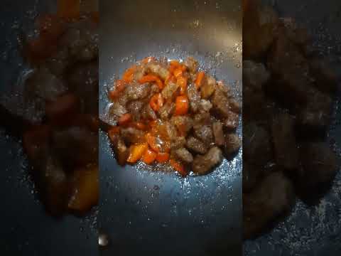 Steak and capsicum sizzle sounds #shorts