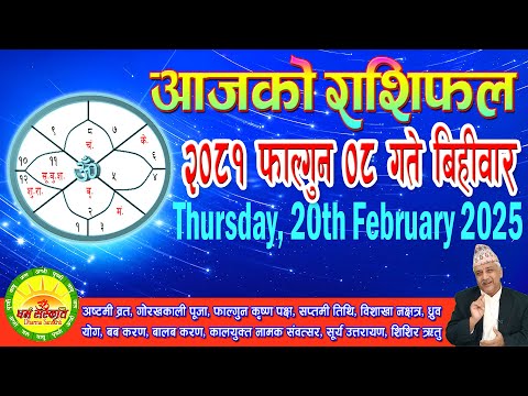 आजको राशिफल | २०८१ फाल्गुन ०८ गते बिहीवार | February 20, 2025 | 2081 Falgun 08 | Aaja Ko Rashifal