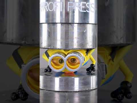 Brutal Minion Toy Crush with 300 Ton Hydraulic Press! 😱😂💥 #hydraulicpress #minion #funny