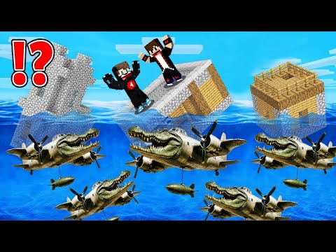 ماين كرافت : حاولت أهرب من تسونامي بومبر ليلو كروكوديلو المرعب ولكن صارت كارثة !!؟ 🔥😱
