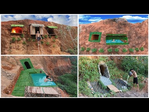 Build Underground House And Swimming Pool On The Cliff By Ancient Skill Full Video
