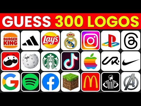 Guess the Logo in 1 Second 🥇⏰ 300 Famous Logos | Logo Quiz 2024