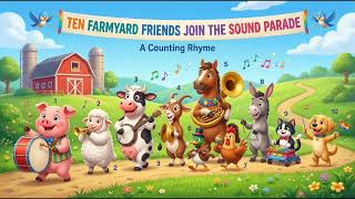 Ten Farmyard Friends Join the Sound Parade | Counting Rhyme for Kids