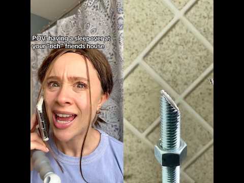 Part 8. Having a sleepover at your rich friends house.#funny #pov #foryou #acting #storytime