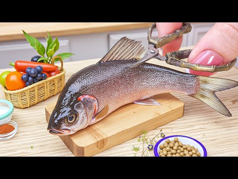 ASMR Cooking: Surprising Miniature Whole Roasted Fish - Viral Tiny Food Art That Amazes!