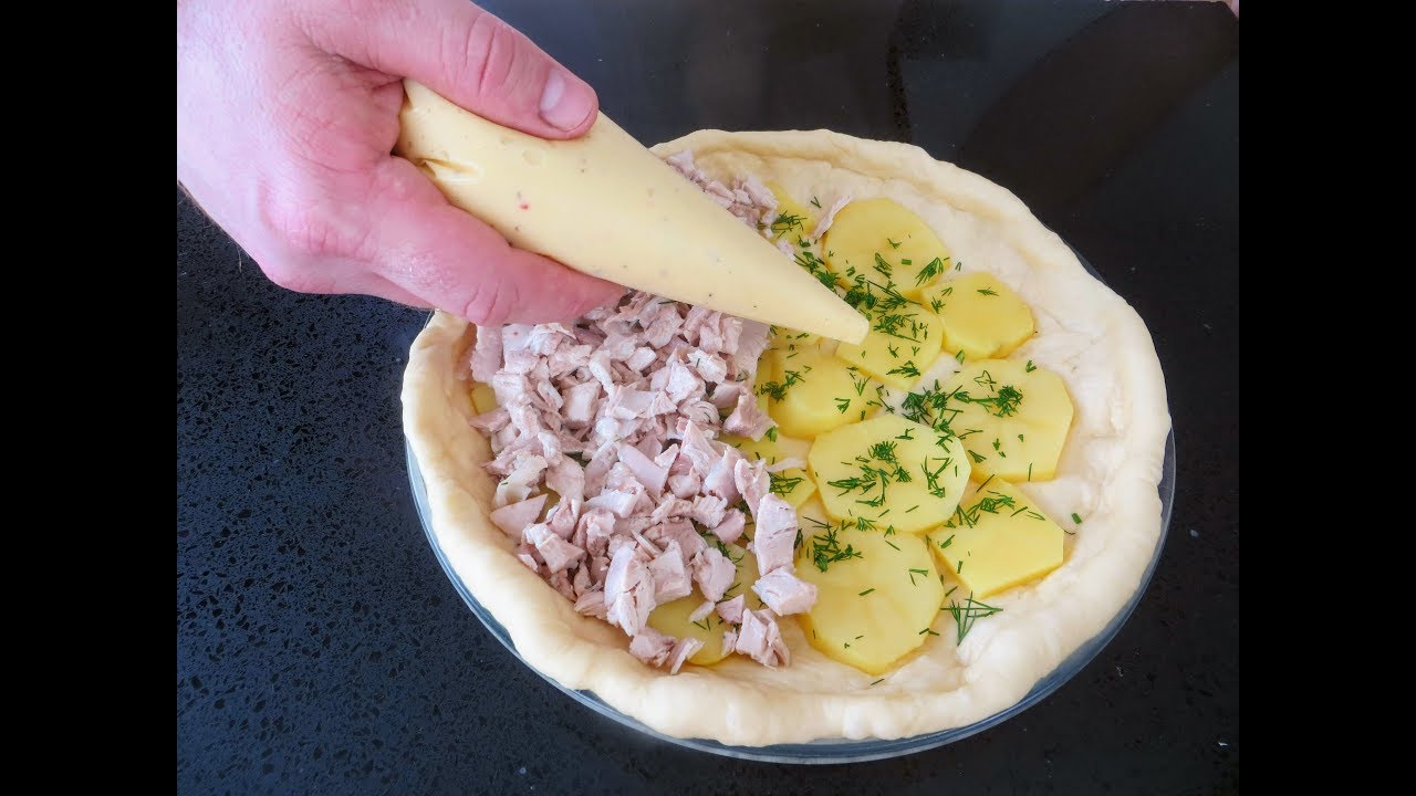 Невероятная вкуснятина пирог с картошкой, мясом и заварным кремом