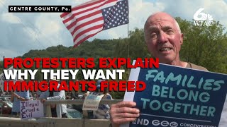 Protesters in Pennsylvania explain why they want detained illegal immigrants freed from ICE facility