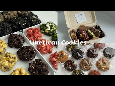 eng)한가지 반죽으로 6가지맛 아메리칸쿠키 만들기🍪 (클래식,더블초코,화이트스트로베리,말차크림치즈,오레오,블랙스모어아메리칸쿠키) American Cookies