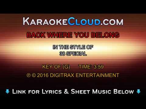 38 Special – Back Where You Belong (Backing Track)