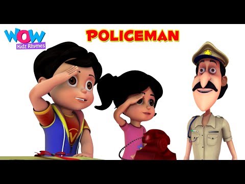 Policeman Officer with Vir: The Robot Boy | Kids Nursery Songs by WowKidz Rhymes