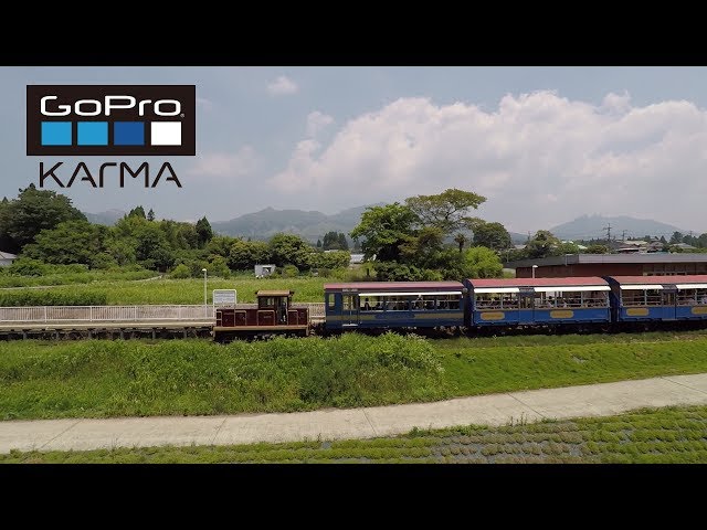 南阿蘇鉄道 トロッコ列車をドローン空撮：GoPro Karma / 熊本県 阿蘇 Aso Geopark