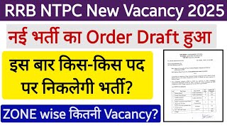 RRB NTPC नई भर्ती 2025 वेकैंसी नोटिस जारी हुआ। RRB Wise Vacancy 2025