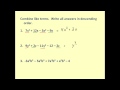 Combining Like Terms and Simplification