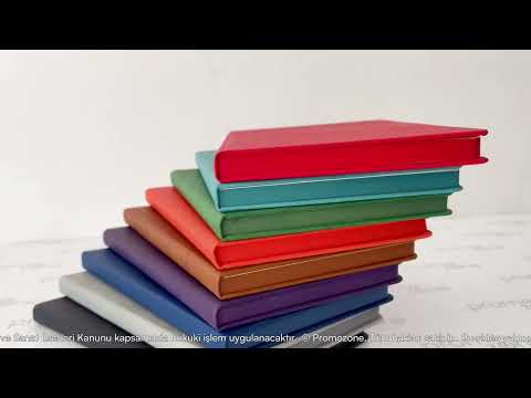 13 x 21 cm Termo PU Sert Kapaklı Tarihsiz Defter, 196 Sayfa, 80 gr Ivory Krem Çizgili İç Kağıt, Renkli Kenarlı, Esnek Lastikli, Kalem Tutuculu Promozone