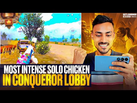 MOST INTENSE SOLO CHICKEN DINNER🌶️ IN CONQUEROR LOBBY💀☠️ | SOLO 26 FINISH 🔥- BGMI HIGHLIGHT