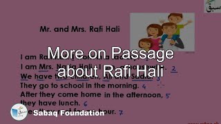 More on Passage about Rafi Hali